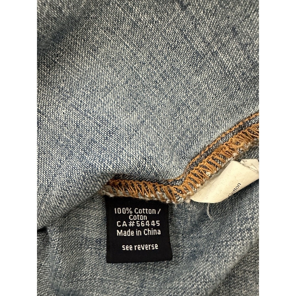 J Crew Womens Size 2 Blue Denim Shirt LS Pearl Snap Western Boho Prairie Cottage - Picture 4 of 9